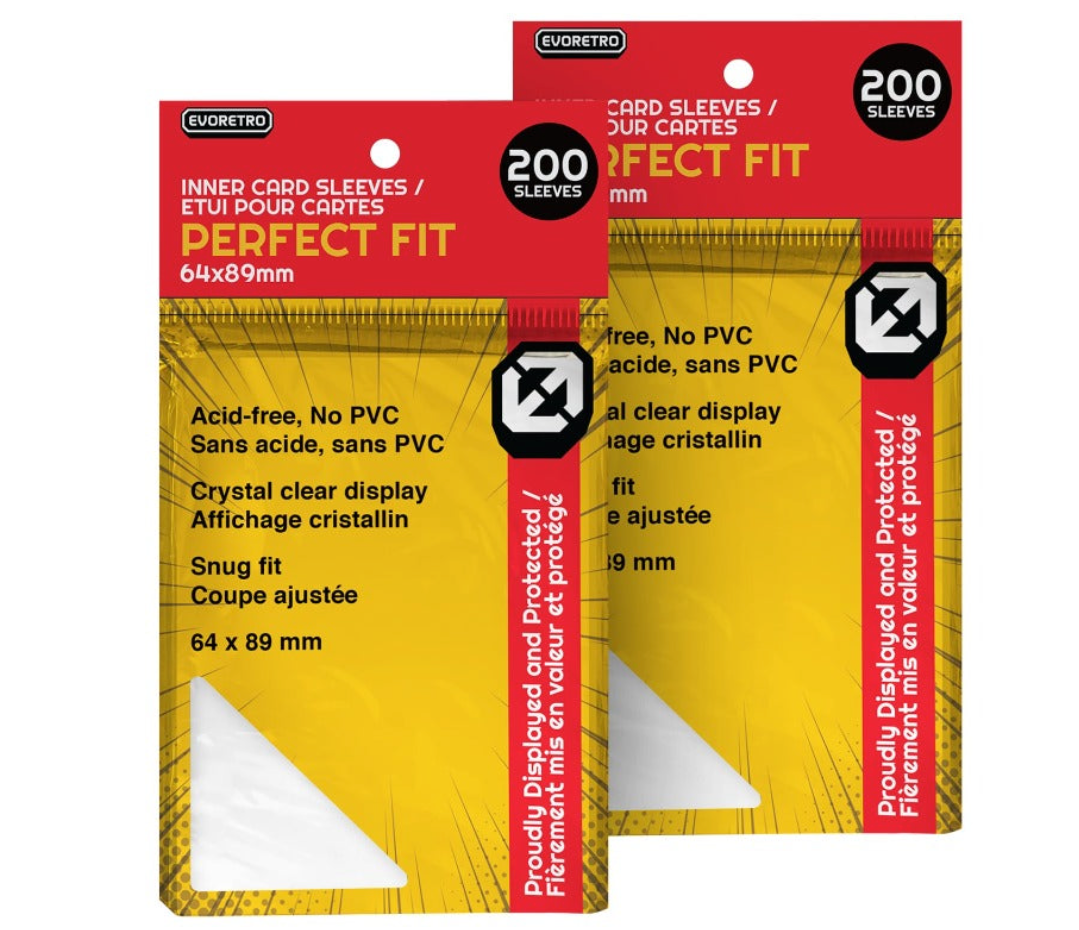 EVORETRO Perfect Fit Inner Sleeves – 100 Packs Of 200 - Case: 100 Units