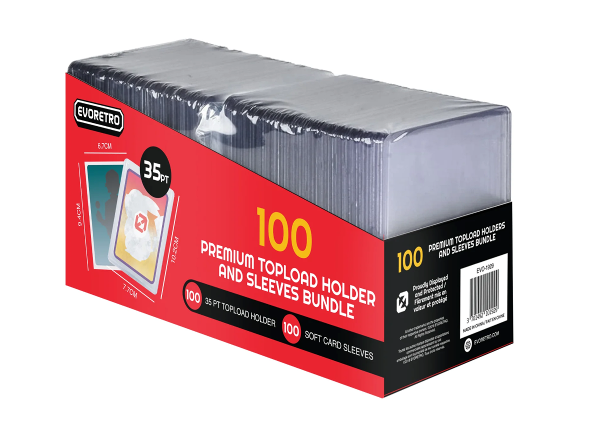 EVORETRO Top Loaders & Sleeves Combo – Pack Of 100 - 10 Unit Case