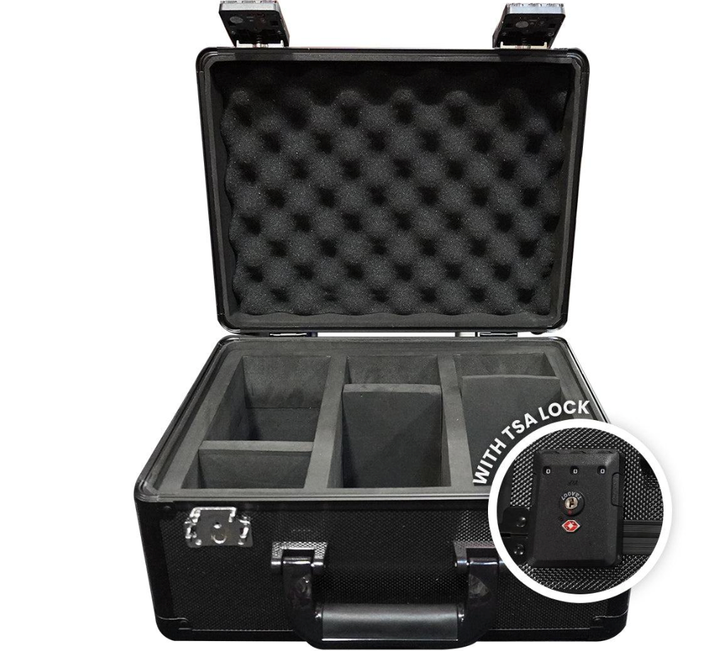 EVORETRO Aluminum Graded Card Storage Box – TSA Lock Black - 3 Unit Case
