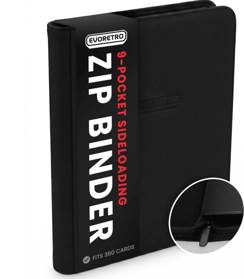 EVORETRO 9-Pocket Zip-Up Zipper Binder 360 Cards – 20 Unit Case