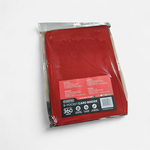 EVORETRO 9-Pocket Zip-Up Zipper Binder 360 Cards – Red - 20 Unit Case